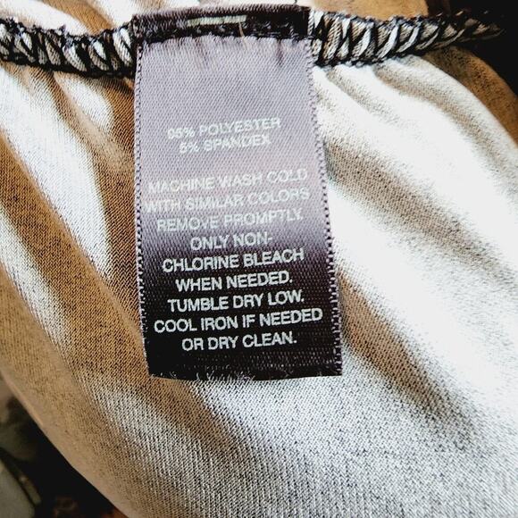 WHITE HOUSE BLACK MARKET HARMONY CHAIN FLORAL BLACK/BROWN BLOUSE SIZE SMALL - Picture 6 of 7